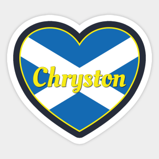 Chryston Scotland UK Scotland Flag Heart Sticker